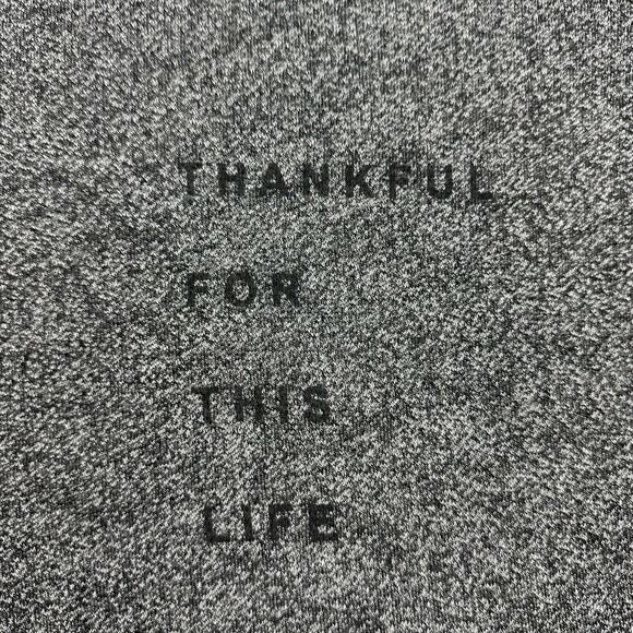 good hYOUman Women Gray Long Sleeve "Thankful For This Life" Graphic Sweatshirt - Picture 4 of 11